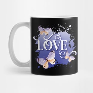 LOVE AND BUTTERFLIES PAINT SPATTER Mug